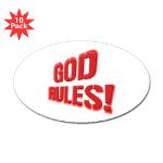 God Rules! Sticker (Oval 10 pk)