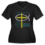 Jesus Therapy Women's Plus Size V-Neck Dark T-Shir