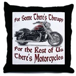 Motorcycle Therapy Throw Pillow