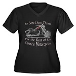 Motorcycle Therapy Women's Plus Size V-Neck Dark T