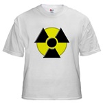 3D Radioactive Symbol White T-Shirt   