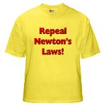Repeal Newton's Laws Yellow T-Shirt