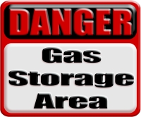 DANGER: Gas Storage Area Industrial 3D Metal Style Warning Caution Sign