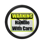 Handle With Care Warning  Wall Clock