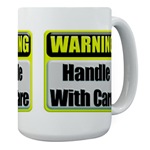 Handle With Care Warning  Large Mug 