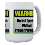 Do Not Operate Warning Large Coffee Mug 