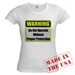 Do Not Operate Warning Jr. Baby Doll T-Shirt
