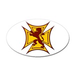 Royal Scottish Biker Cross Oval Sticker
