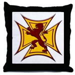 Royal Scottish Biker Cross Throw Pillow