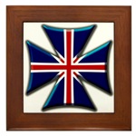 British Biker Cross Framed Tile
