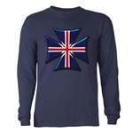 British Biker Cross Long Sleeve Dark T-Shirt