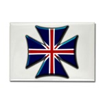 British Biker Cross Rectangle Magnet