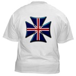 British Biker Cross White T-Shirt